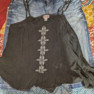 Mossimo Supply Co. Black Embroidered Women's Top